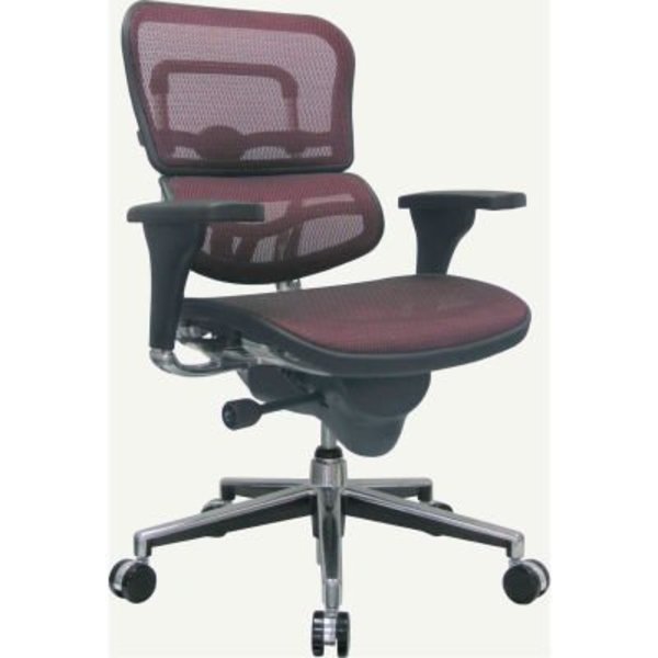 Raynor Marketing Ltd. Eurotech Mesh Managers Chair - Mid Back - Red - Ergohuman Series ME8ERGLO-KM12